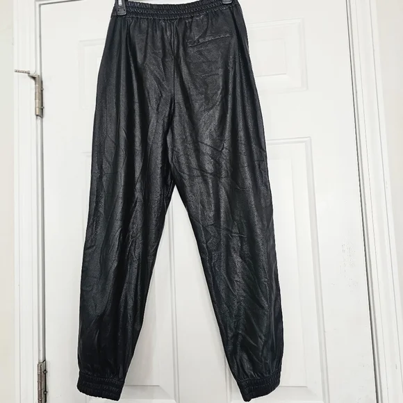 Aritzia Babaton Faux Leather Pants Womens Size 6 Black Ankle